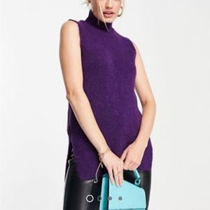ASOS (River Island) knitted tank sweater in purple - size XS